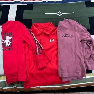 Little Bipsy Red & Mauve Kids Long Sleeve Tees bundle of 4 items
